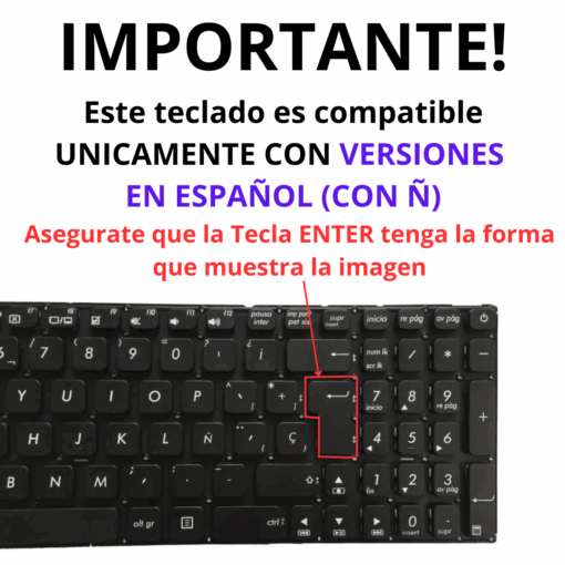 Teclado Asus X541 X541S X541SA X541SC X541U X541UA X541UV Español - Imagen 2